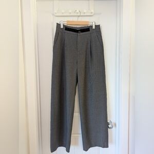 Aquascutum Gray Wool Pants Wide Leg High Rise Wool & Cashmere Size 8